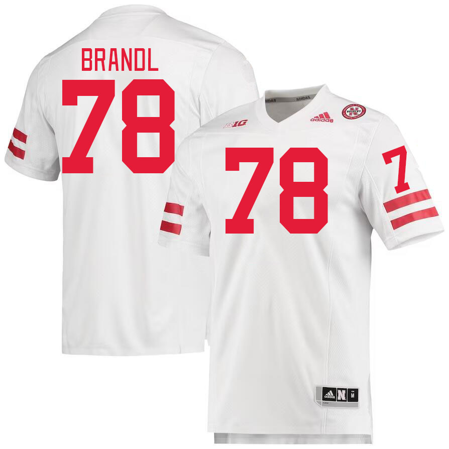 Men #78 Jacob Brandl Nebraska Cornhuskers College Football Jerseys Stitched Sale-White